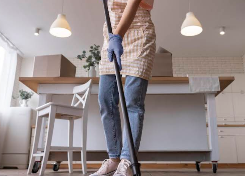 Kitchen floor mopping