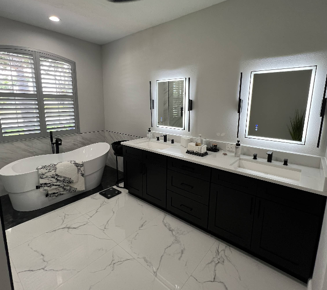 Modern bathroom cleaning